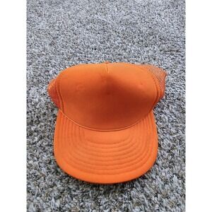 Vtg Sportcap Mesh Back Trucker Snapback Hat Orange OSFM